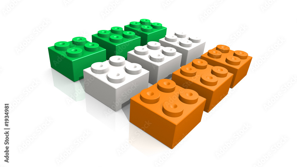 bandiera irlandese realizzata con blocchi Brick