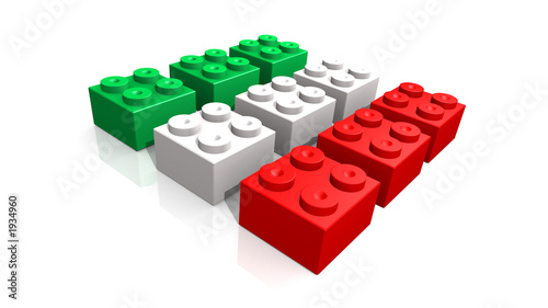 bandiera italiana realizzata con blocchi Brick photo