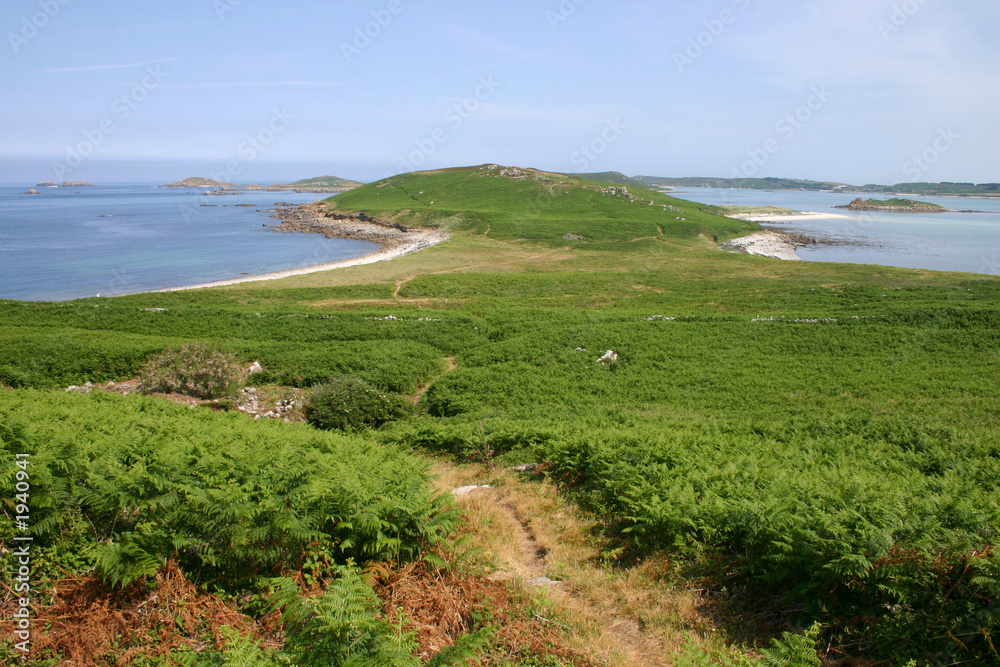 walking along the path on the deserted island of s