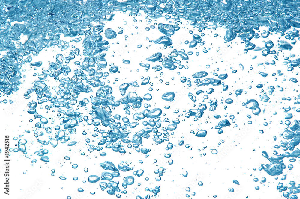 bubbles in a blue water