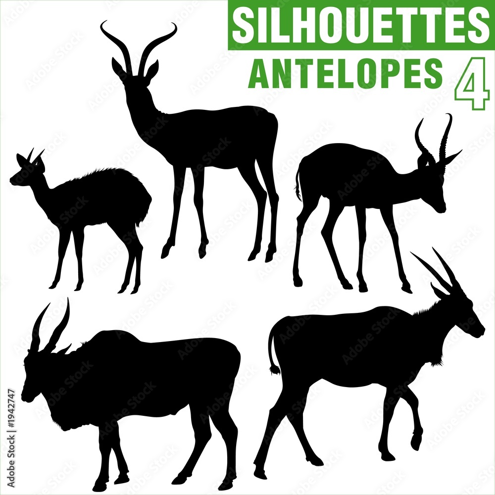 Naklejka premium silhouettes antelopes 4