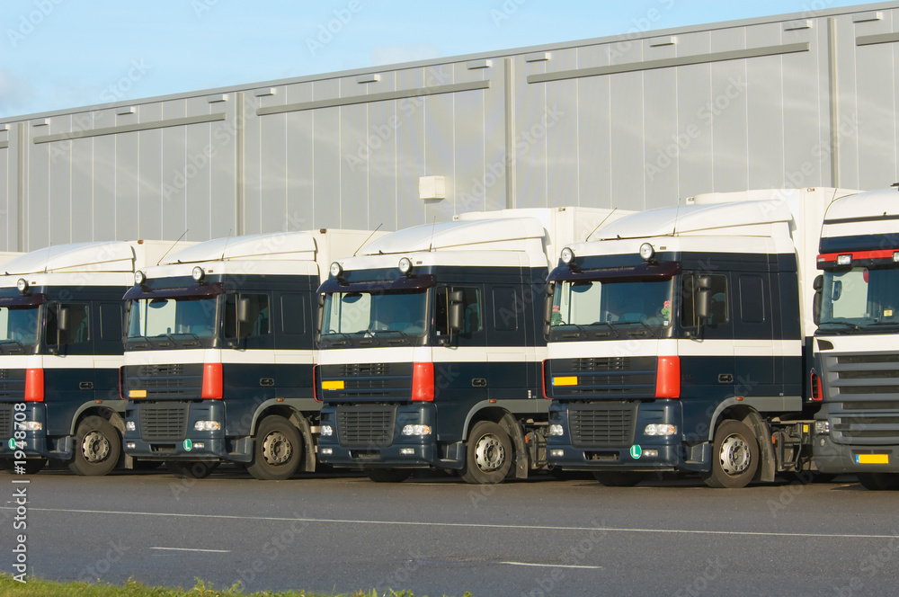 trucks at loading dock trucks at loading dock