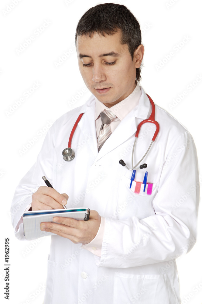young doctor taking notes in a notebook young doctor taking notes in a notebook