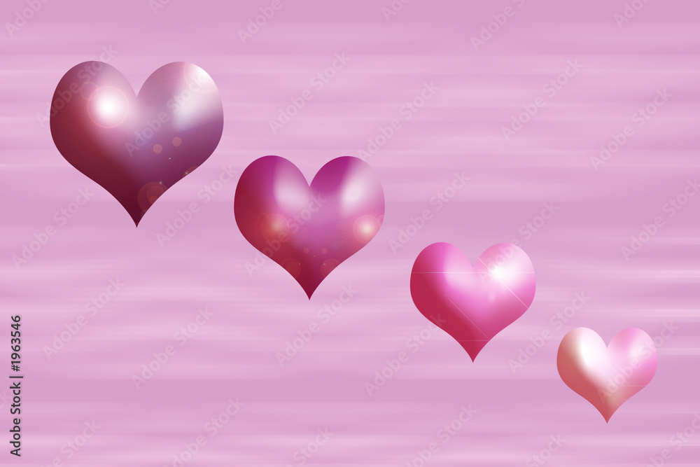 four pink hearts.