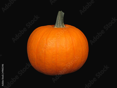 pumpkin on black background (with clipping path)