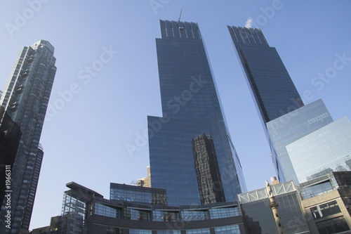 reflective blue skyscrapers