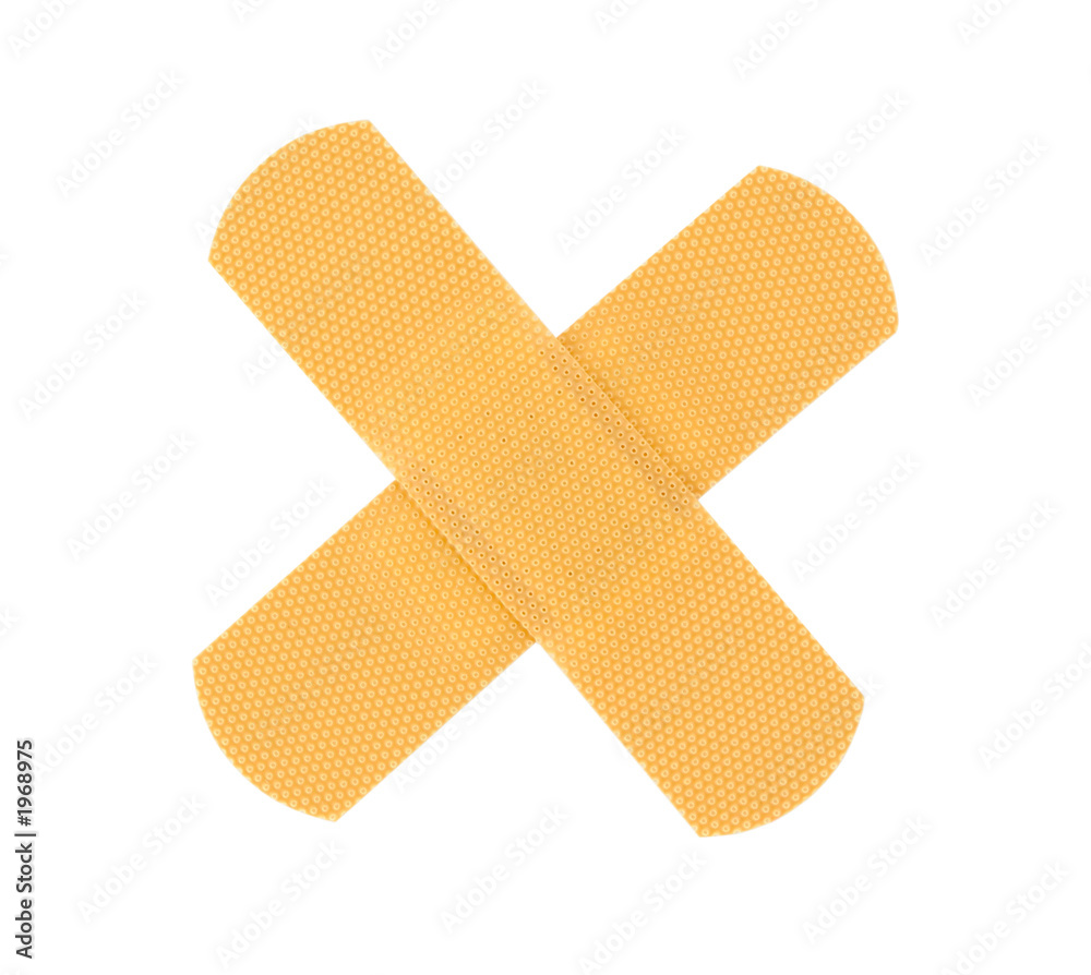 bandaid cross on pure white background bandaid cross on pure white background