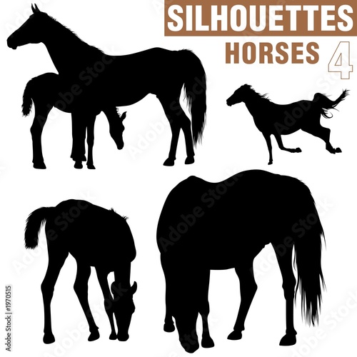 horses silhouettes 4 Fototapeta