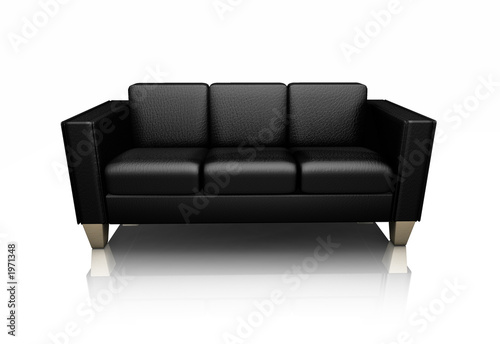black leather settee