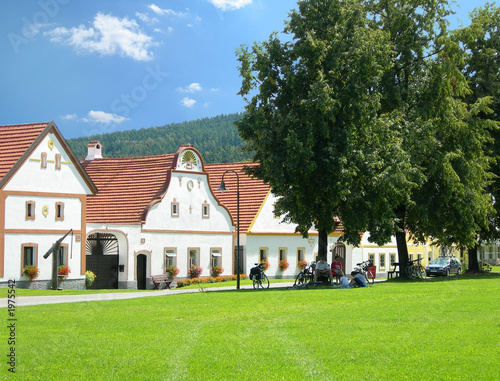 scenic village holasovice, south bohemia