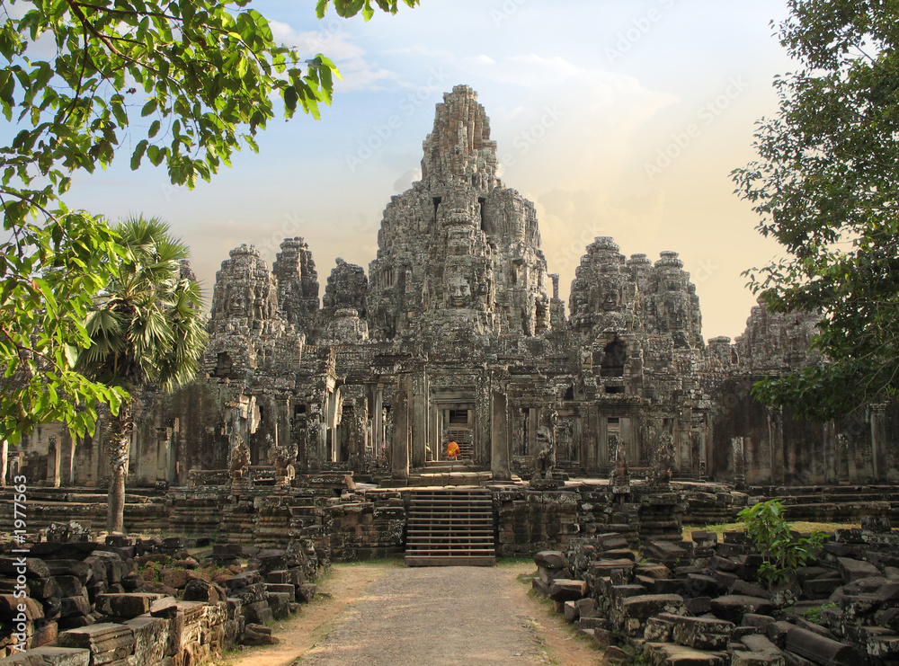 bayon temple, cambodia - obrazy, fototapety, plakaty 