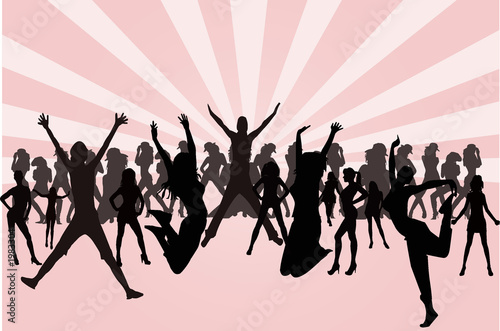  women silhouettes vector illustration