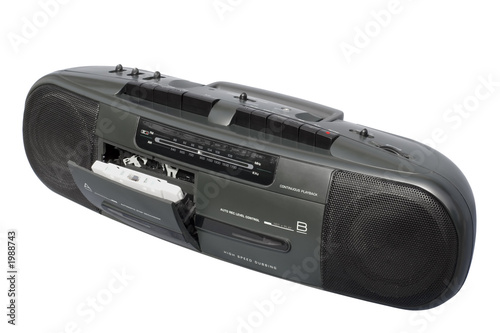 dual deck black boom box