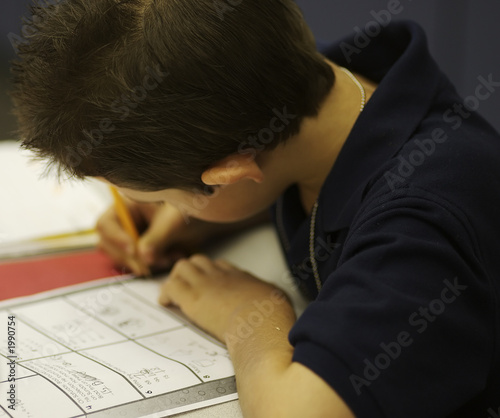 student writing