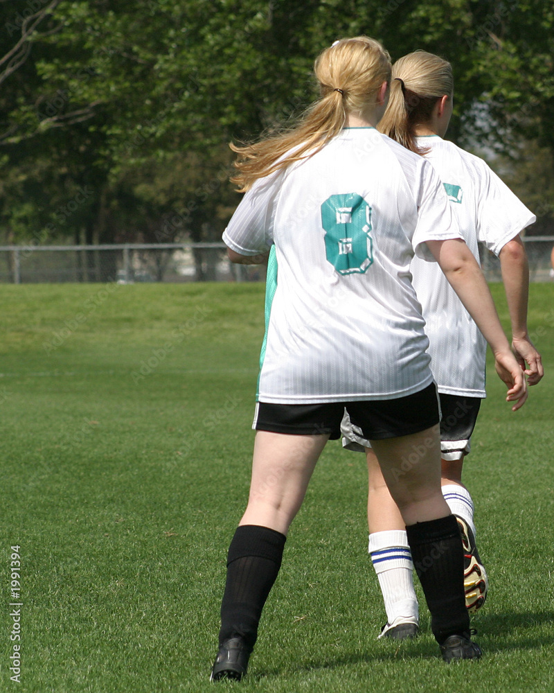 Fototapeta premium girls soccer game