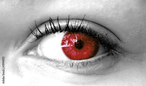 red and gray eye