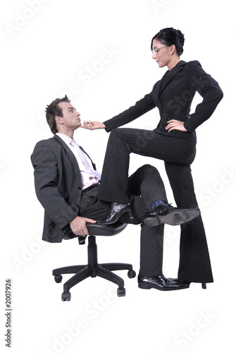 Woman seducing collegue