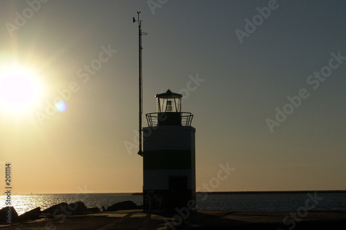 Light house at sunset - Port of IJmuiden.