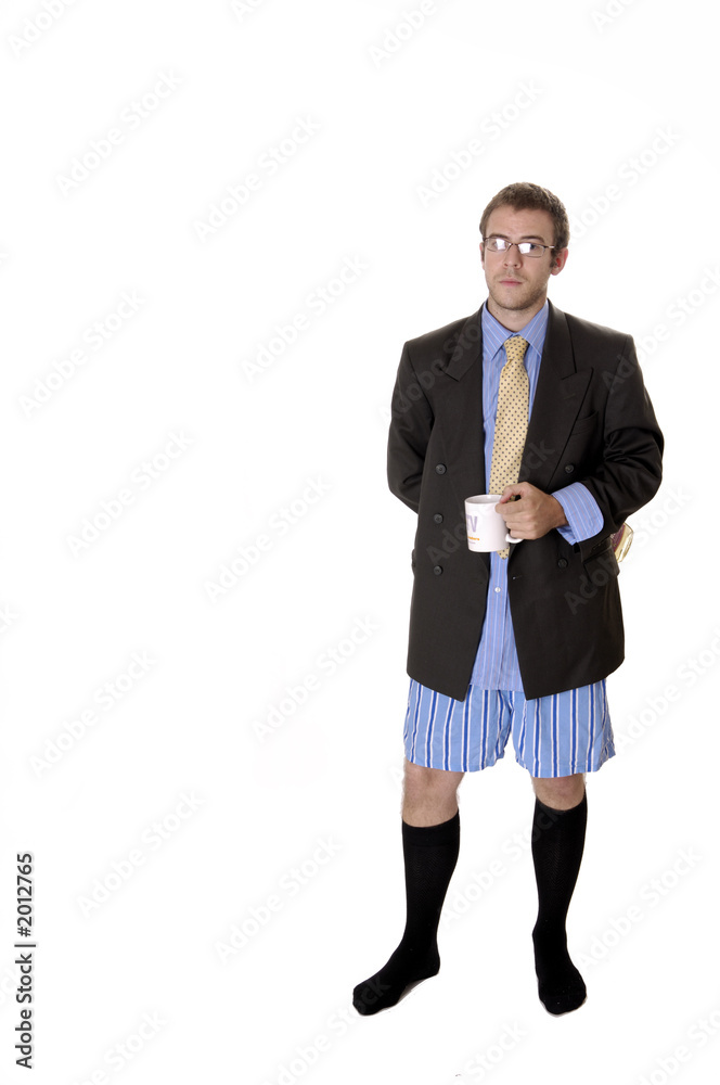 sexy guy in suit and boxer shorts Photos | Adobe Stock