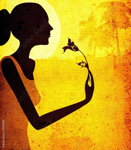 grunge design, woman with f...