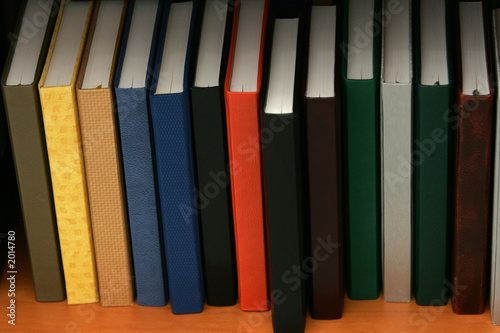 a bookshelf of diaries