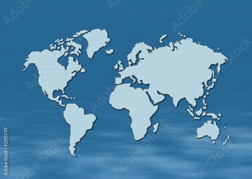 weltkarte mit wasserfond, map of world