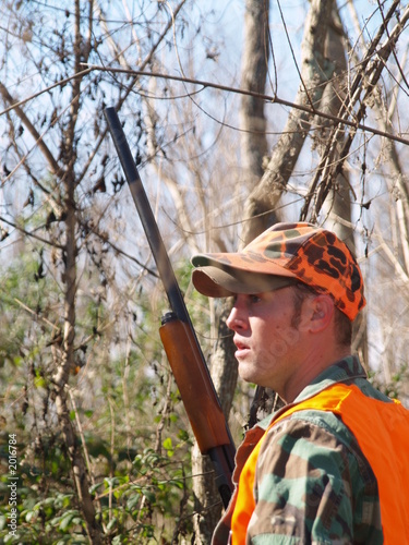 man hunting in the woods