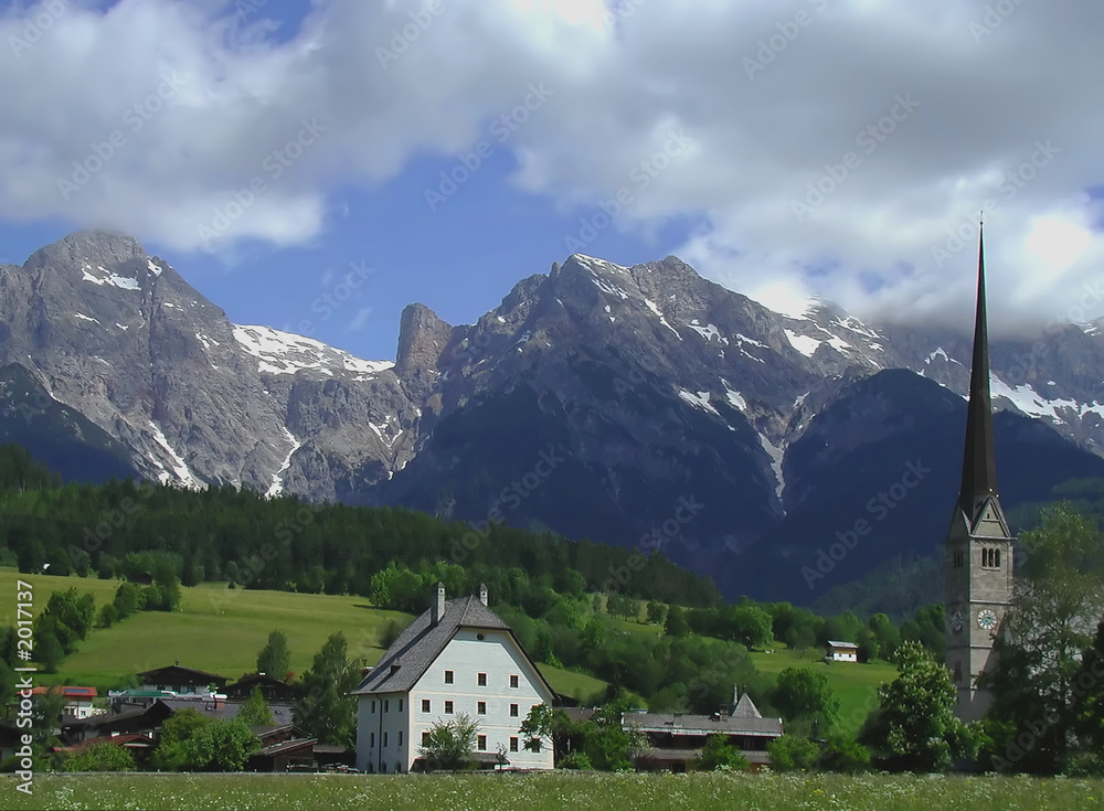 view of maria alm, austria in summer