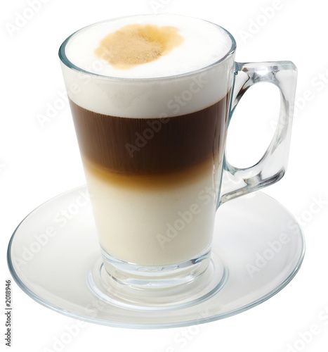 isolated coffe with milk or latte macchiatto