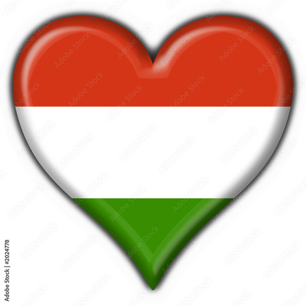 bottone cuore ungherese - hungary heart flag bottone cuore ungherese - hungary heart flag