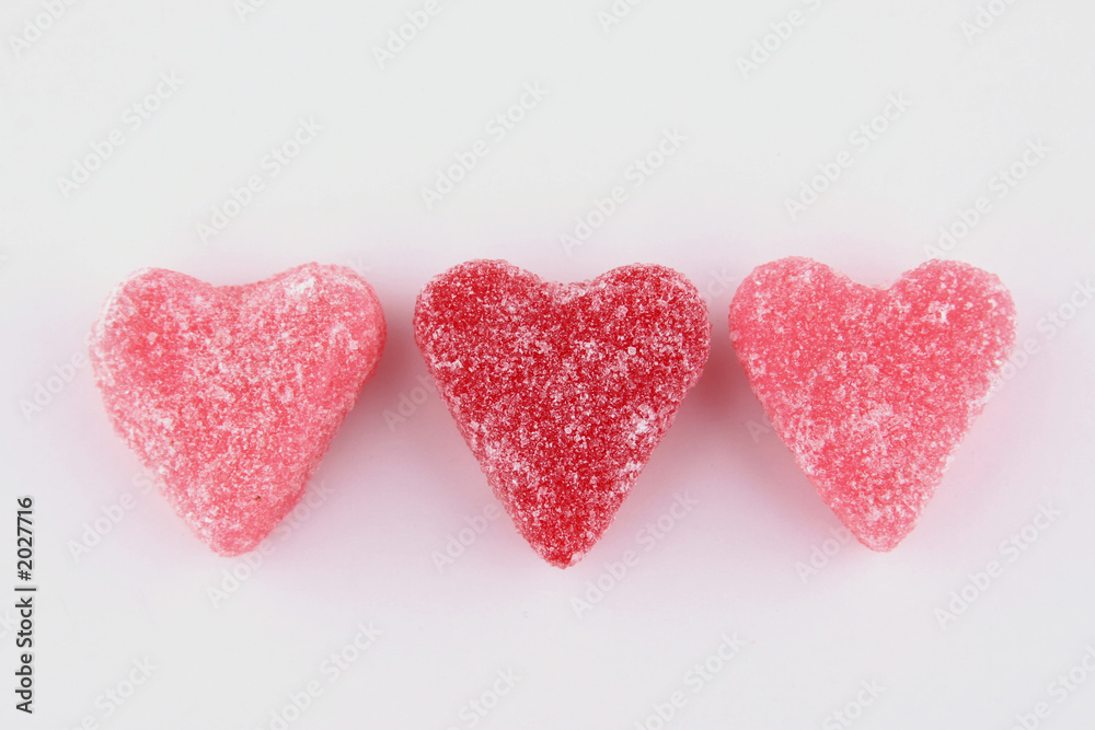 trio of heart candies trio of heart candies