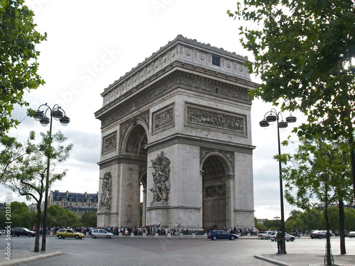 Canvas Print triumphal arch in paris france