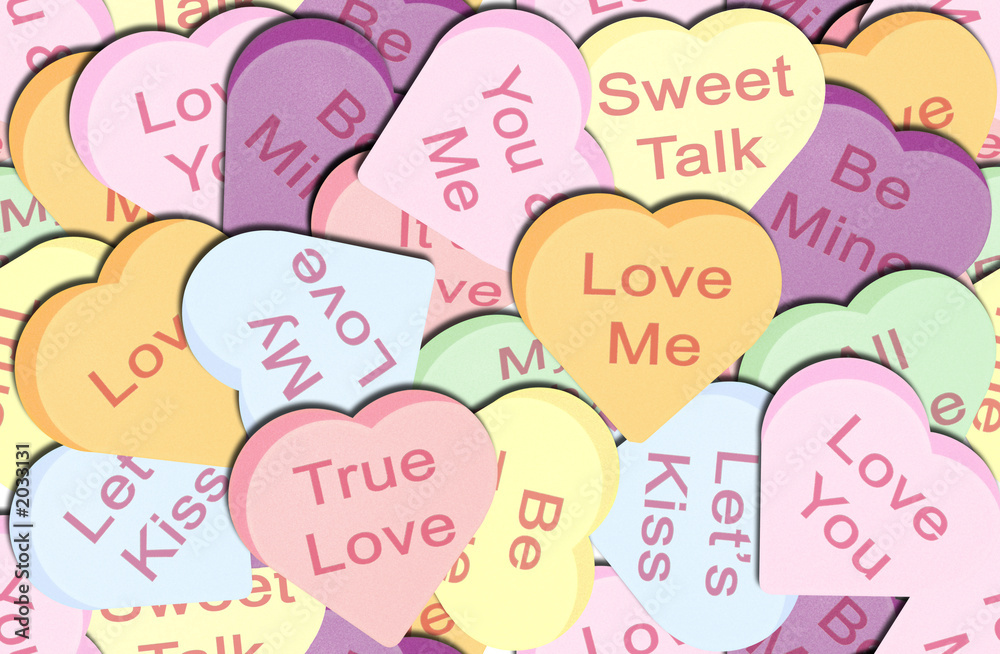 seamless repeating candy hearts
