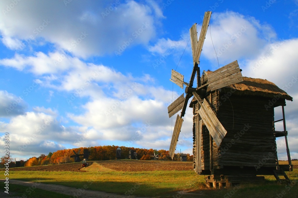 windmill - autumn landscape windmill - autumn landscape