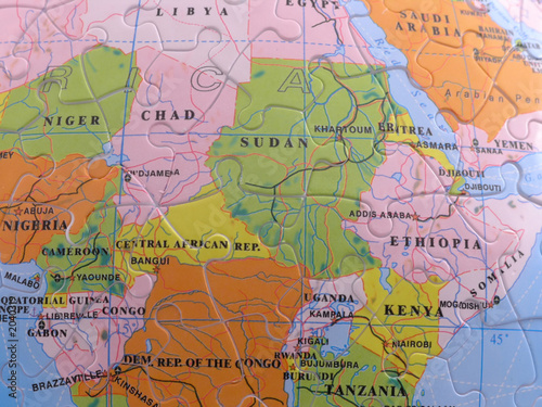 globe map puzzle - africa