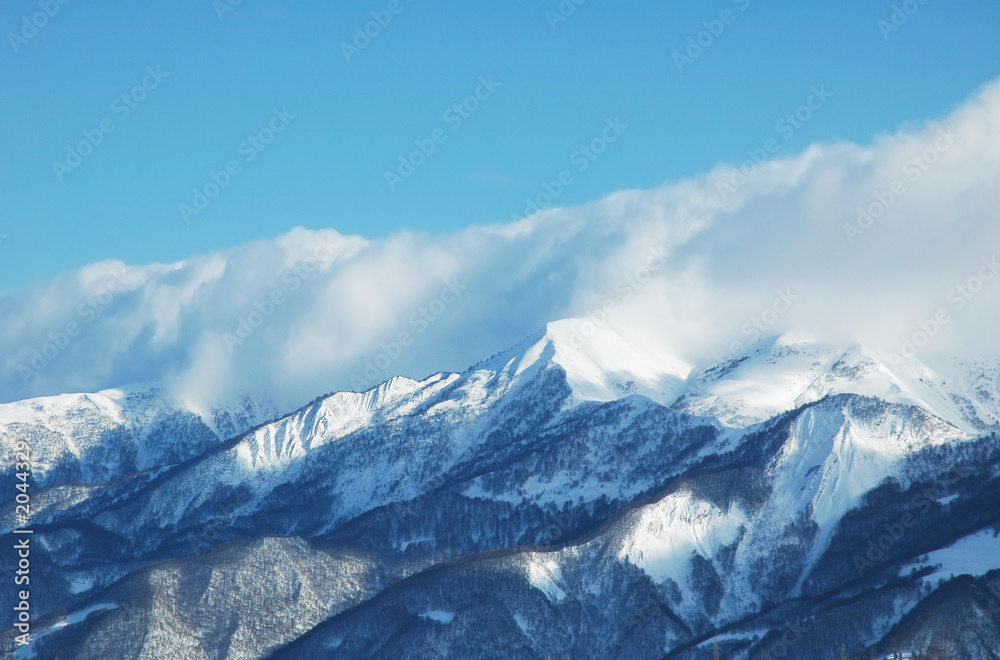 mountains under snow in winter - georgia, gudauri mountains under snow in winter - georgia, gudauri