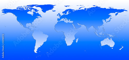 world map in blue