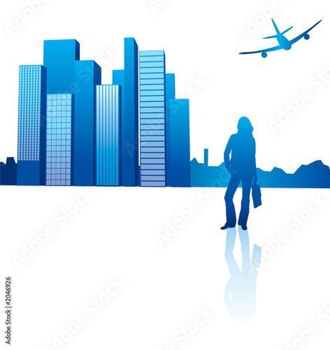 city business woman in blue