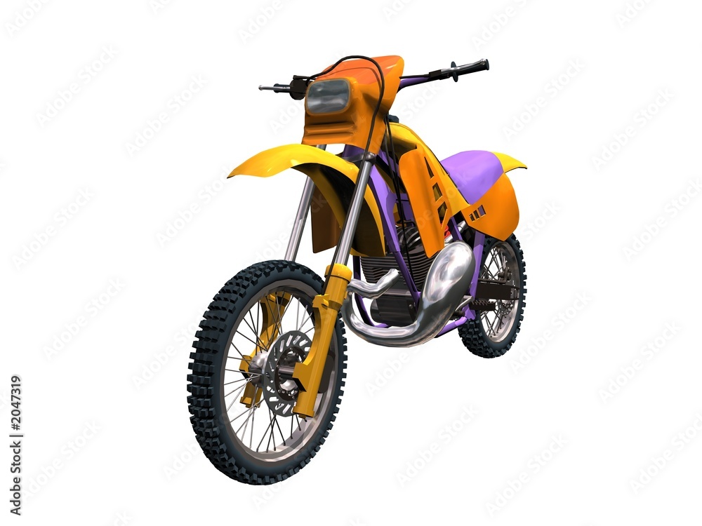 moto x motocross jaune orange