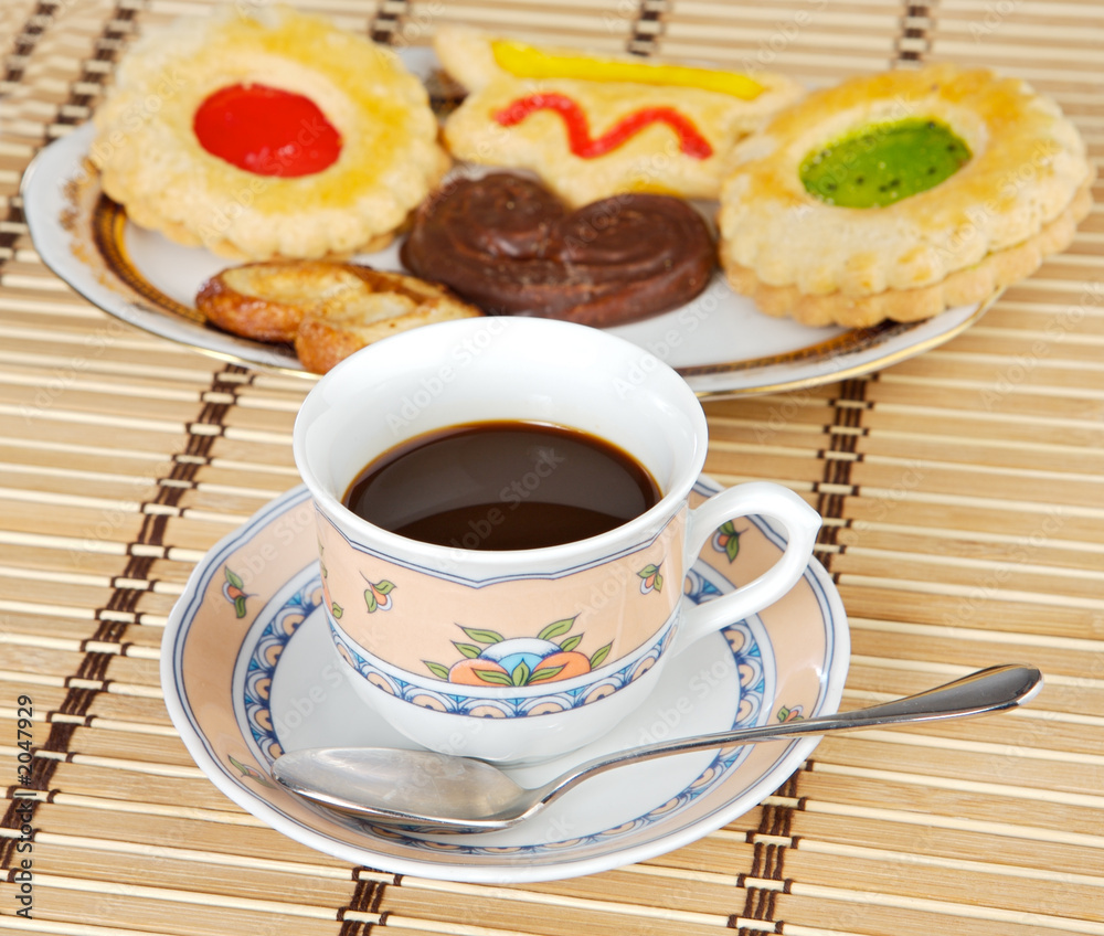 cup of coffee with cakes cup of coffee with cakes