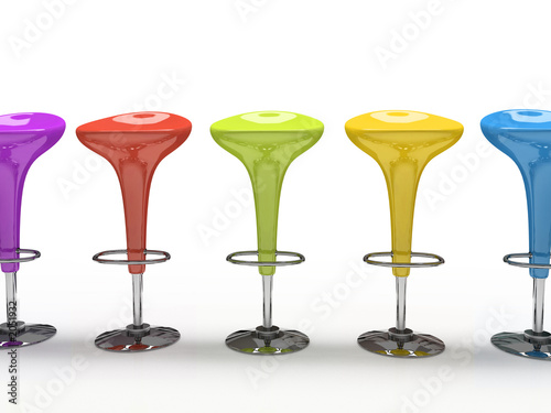 stylish  colorful cafeteria chair isolated on black background