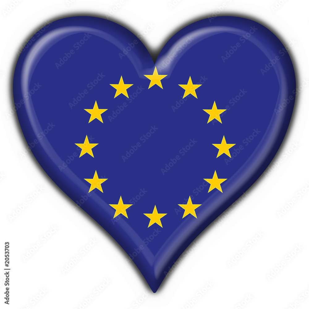 bottone cuore europea - europen union heart flag bottone cuore europea - europen union heart flag