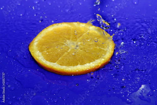 water drops on sliced orange