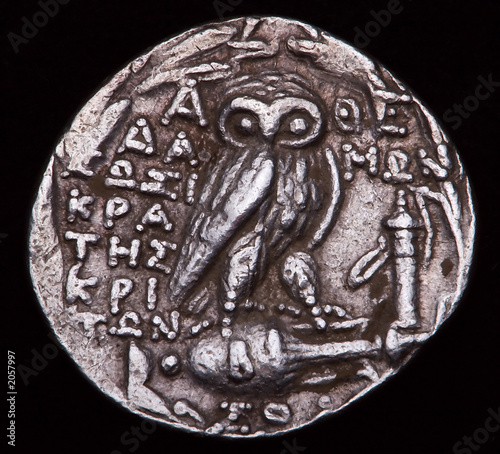 greek silver coin owl
