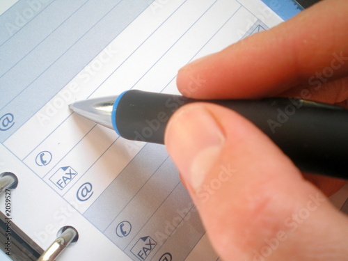writing a new note in the diary