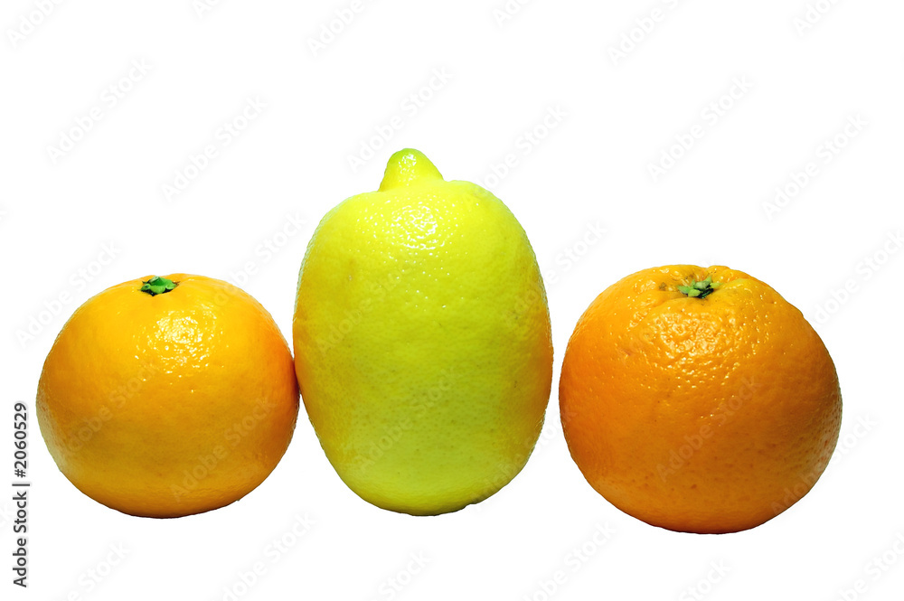 two orange and lemon isolated, clipping path inclu two orange and lemon isolated, clipping path inclu