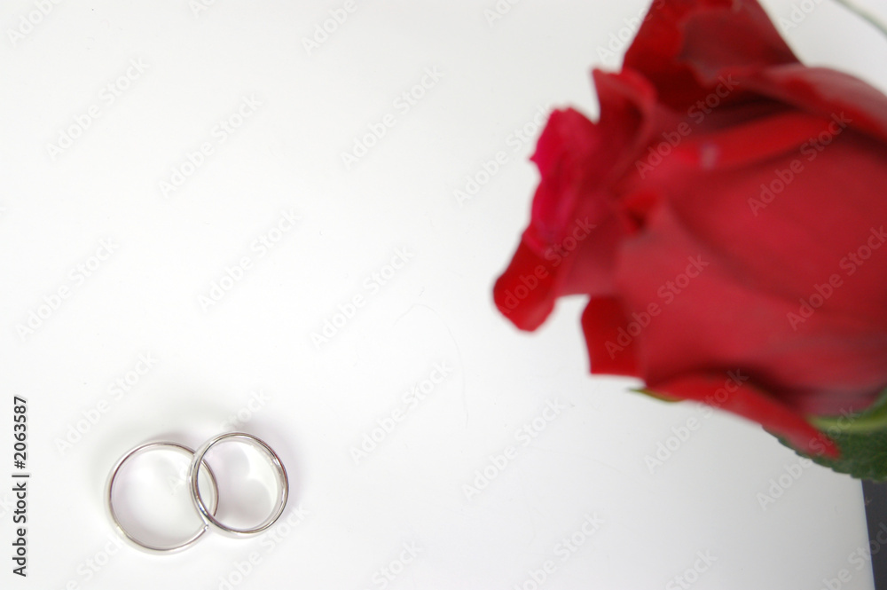 Fototapeta premium wedding rings and flower