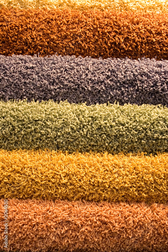 multi-coloured fluffy carpets