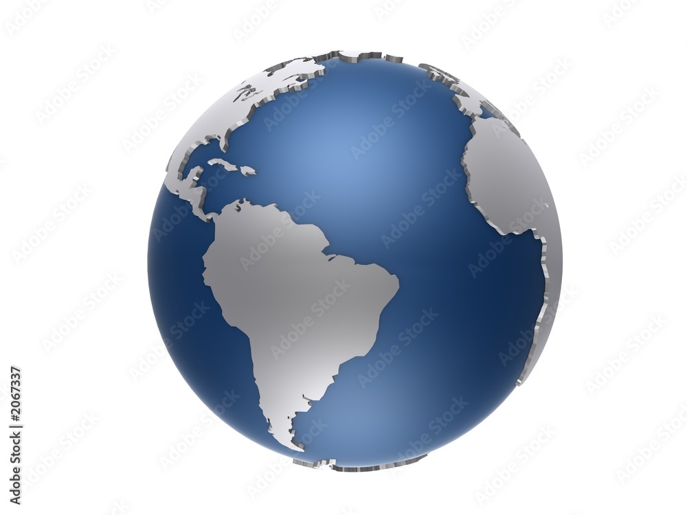 silber blauer globus