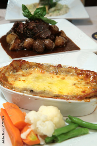 vegetarian lasagna with pasta and cheese